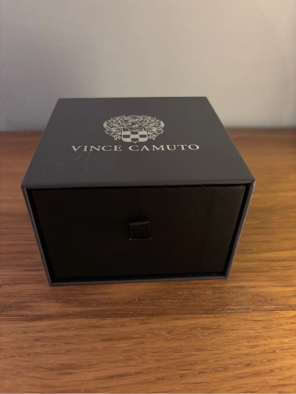 Vince Camuto gold-tone analog watch white dial and brown leather strap new